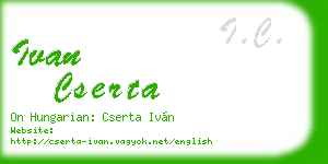 ivan cserta business card
